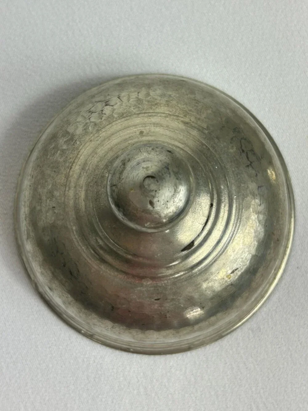 Vintage Pewter Hand Hammered Domed Lid Serving Dish Set